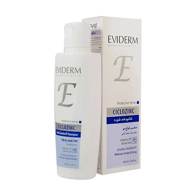Eviderm-Ciclozinc-Shampoo-For-All-Hair.webp شامپو ضد شوره قوی اویدرم مدل سیکلوزینک - Image 1