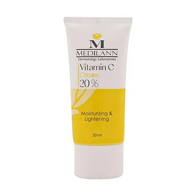 Medilann-Vitamin-C-Moisturizing-Lightening-Cream-30-ml.webp کرم مرطوب کننده و روشن کننده مدیلن (حاوی ویتامین C) - Image 1