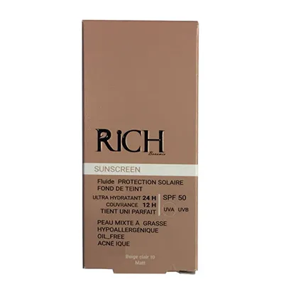 rich-light-سbeige-10-30ML.webp کرم ضد آفتاب ریچ مناسب پوست های چرب شماره 10 رنگ بژ طبیعی - Image 1